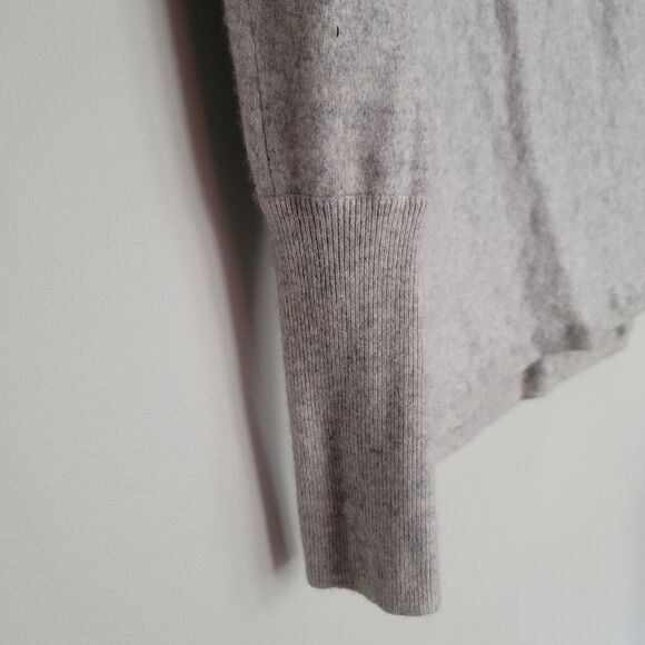 Cashmere Turtle Neck Sweater Max Studio Cream/Gray 100% 2 Ply Tunic Sz Med - Picture 3 of 13